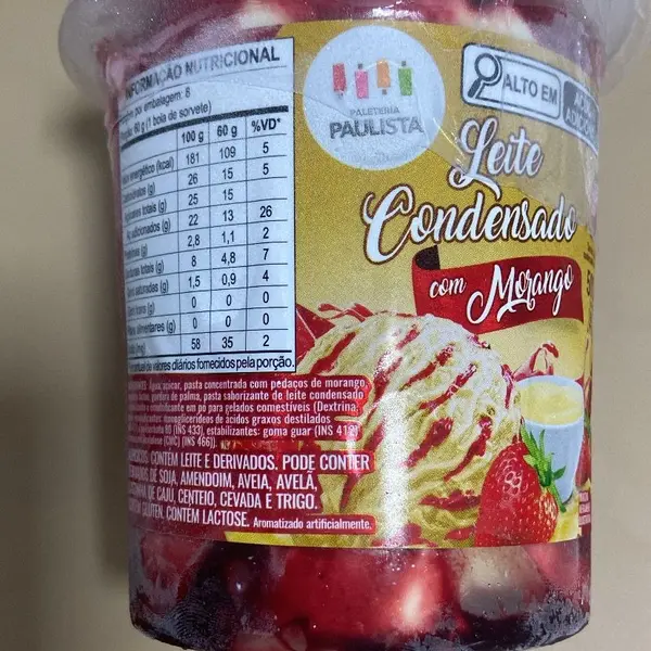 Sorvete Morango 500 ml